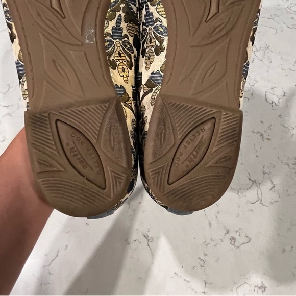 EARTH ALINA METALLIC PRI WOMENS BLUE CANVAS SLIP ON BALLET FLATS SHOES Size 8 - Picture 4 of 12